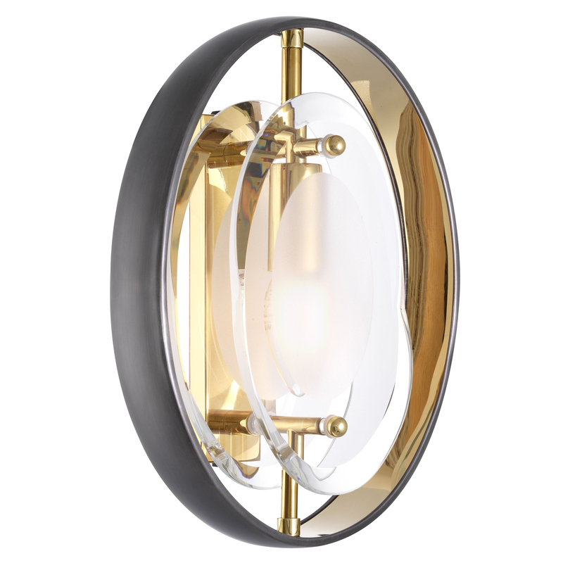 Бра Eichholtz Wall Lamp Vincente Глянцевое золото Прозрачный Черный Бра Eichholtz Wall Lamp Vincente Глянцевое золото Прозрачный Черный в Твери | Loft Concept