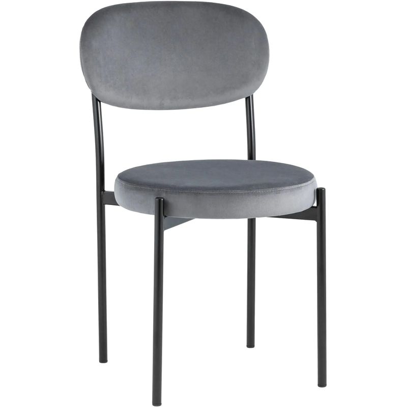 Стул Alfie Chair Серый Велюр Светло-серый Черный Стул Alfie Chair Серый Велюр Светло-серый Черный в Твери | Loft Concept