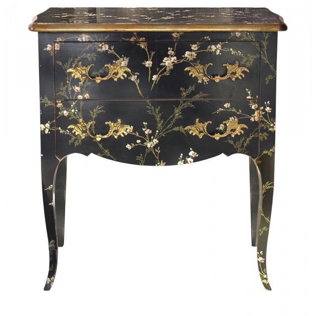 Комод L.XV CHEST OF DRAWERS Black fleurettes Бронза Черный Комод L.XV CHEST OF DRAWERS Black fleurettes Бронза Черный в Твери | Loft Concept