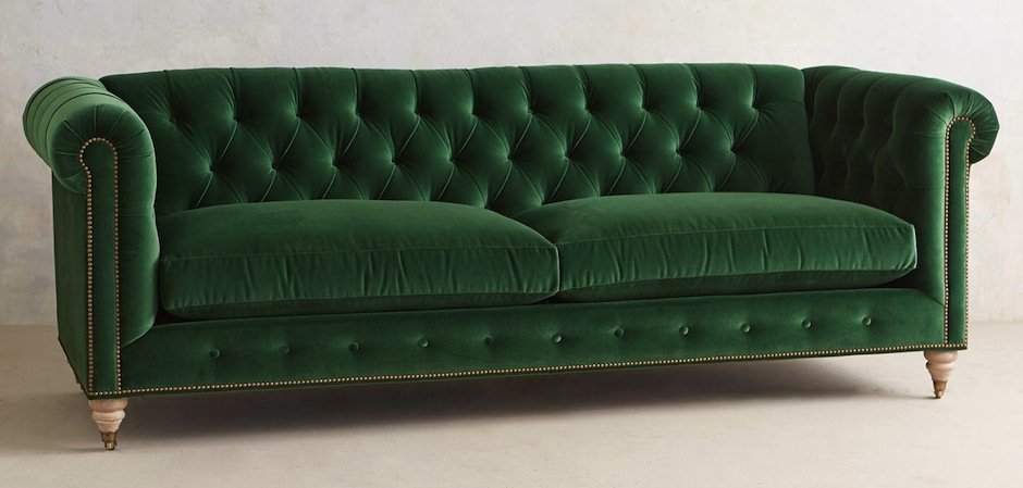 Трехместный диван Velvet Lyre Chesterfield Sofa Трехместный диван Velvet Lyre Chesterfield Sofa - Loft-Concept в Твери