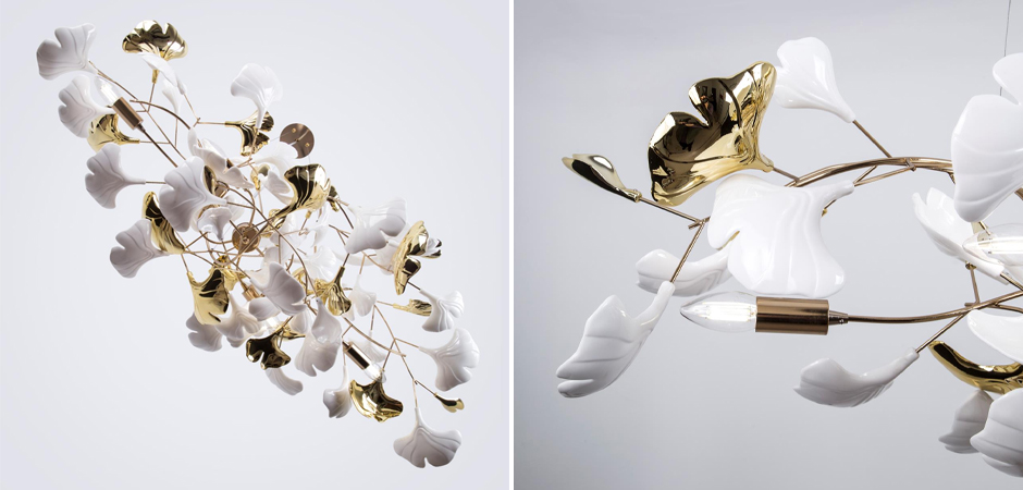 Большая люстра Wintery flover с Белыми декоративными плафонами Большая люстра Wintery flover с Белыми декоративными плафонами - Loft-Concept в Твери