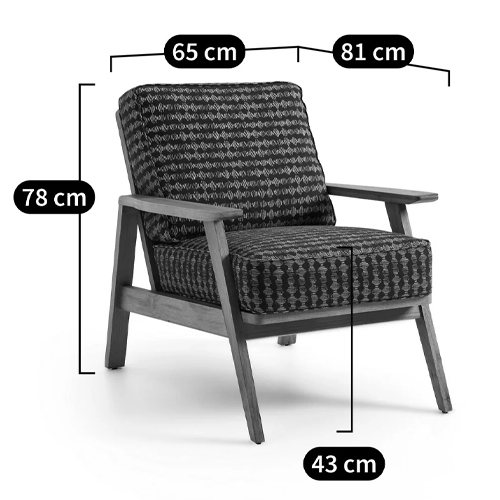 Кресло с каркасом из массива дуба Deniaud Oak Blue Print Armchair Кресло с каркасом из массива дуба Deniaud Oak Blue Print Armchair в Твери