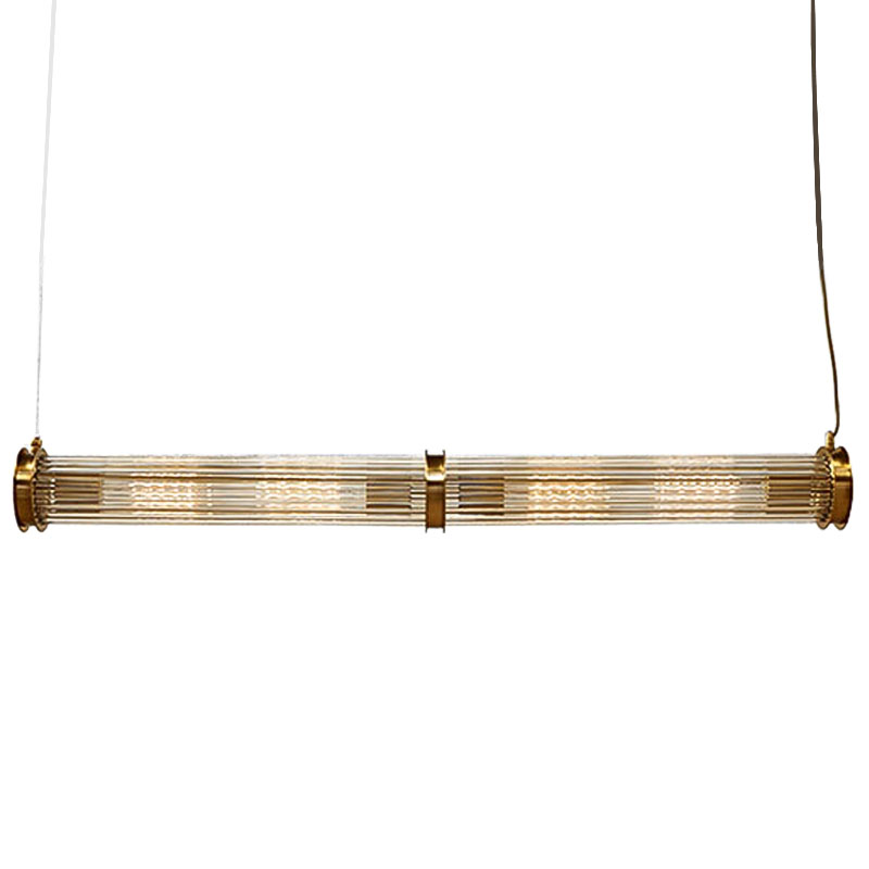 Подвесной светильник Glass TUBE Pendant Double Gold Глянцевое золото Прозрачный Подвесной светильник Glass TUBE Pendant Double Gold Глянцевое золото Прозрачный в Твери | Loft Concept