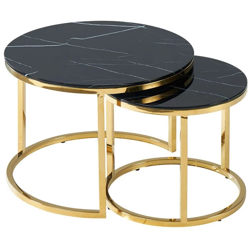 Столик кофейный Priestley Collection Duo столешница черный мрамор Черный Мрамор Nero Глянцевое золото Столик кофейный Priestley Collection Duo столешница черный мрамор Черный Мрамор Nero Глянцевое золото в Твери | Loft Concept
