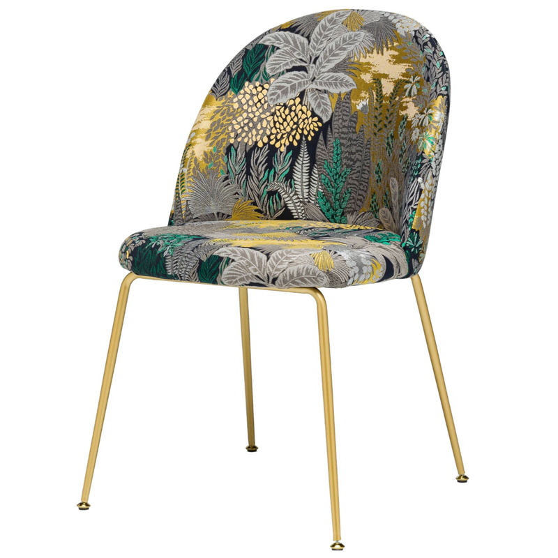 Jungle chair Стул обивка Джунгли жакард Изумрудный Бежевый Золотой Jungle chair Стул обивка Джунгли жакард Изумрудный Бежевый Золотой в Твери | Loft Concept