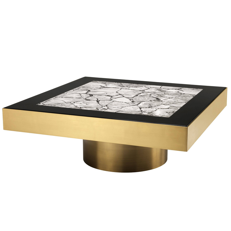 Кофейный стол Eichholtz Coffee Table Tatler Матовая латунь Черный Серый Кофейный стол Eichholtz Coffee Table Tatler Матовая латунь Черный Серый в Твери | Loft Concept
