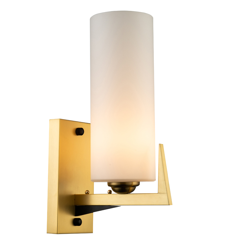 Бра Benoit Sconce Латунь Белое матовое стекло Черный Бра Benoit Sconce Латунь Белое матовое стекло Черный в Твери | Loft Concept