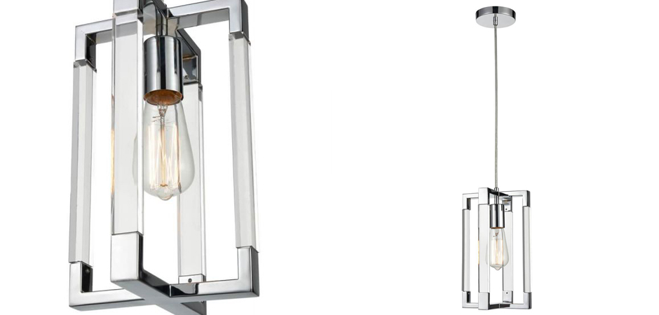 Подвесной светильник Transparent Strips Chromium Frame One Подвесной светильник Transparent Strips Chromium Frame One - Loft-Concept в Твери