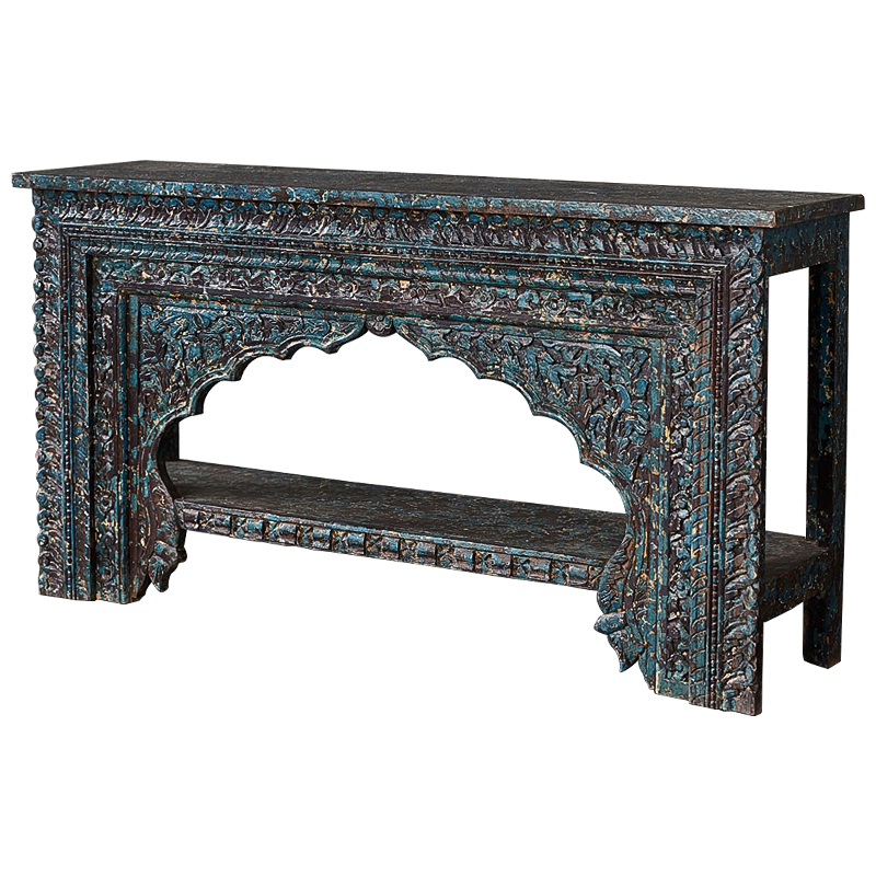 Консоль Rajni Console Коричневый винтаж Бирюзовый в Твери | Loft Concept 