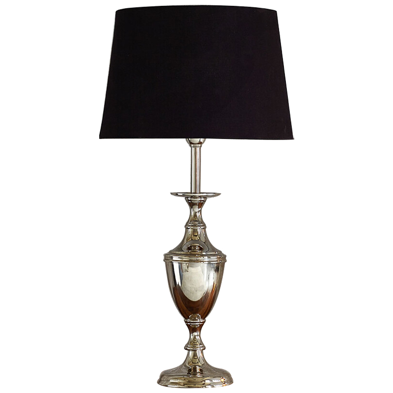 Настольная лампа с абажуром Blake Lampshade Table Lamp Хром Черный Настольная лампа с абажуром Blake Lampshade Table Lamp Хром Черный в Твери | Loft Concept