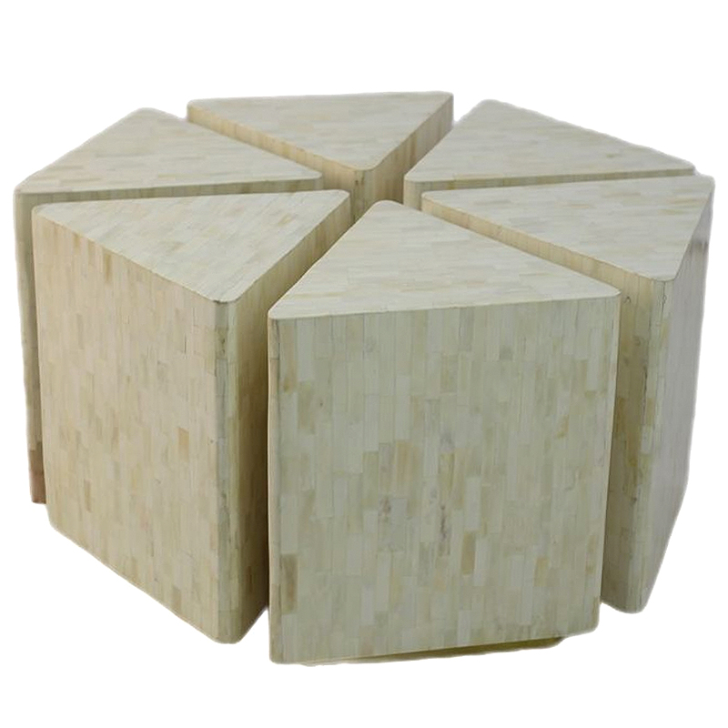 Модульный Кофейный Стол инкрустированный Костью BONE INLAY Coffee Table Бежевый Белый Модульный Кофейный Стол инкрустированный Костью BONE INLAY Coffee Table Бежевый Белый в Твери | Loft Concept