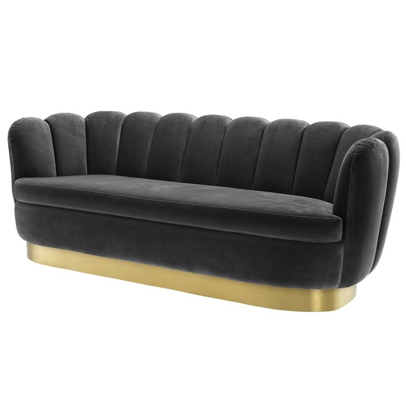 Диван Eichholtz Sofa Mirage dark grey Серый Латунь Диван Eichholtz Sofa Mirage dark grey Серый Латунь в Твери | Loft Concept