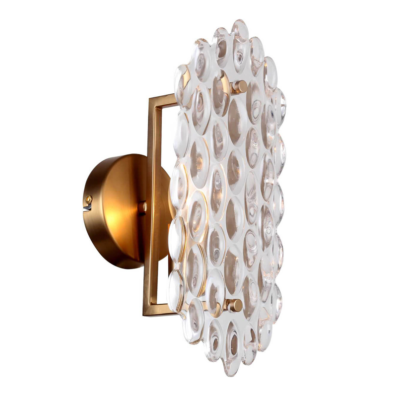 Бра Textured Glass Chandelier sconce oval Глянцевое золото Прозрачное Стекло Бра Textured Glass Chandelier sconce oval Глянцевое золото Прозрачное Стекло в Твери | Loft Concept
