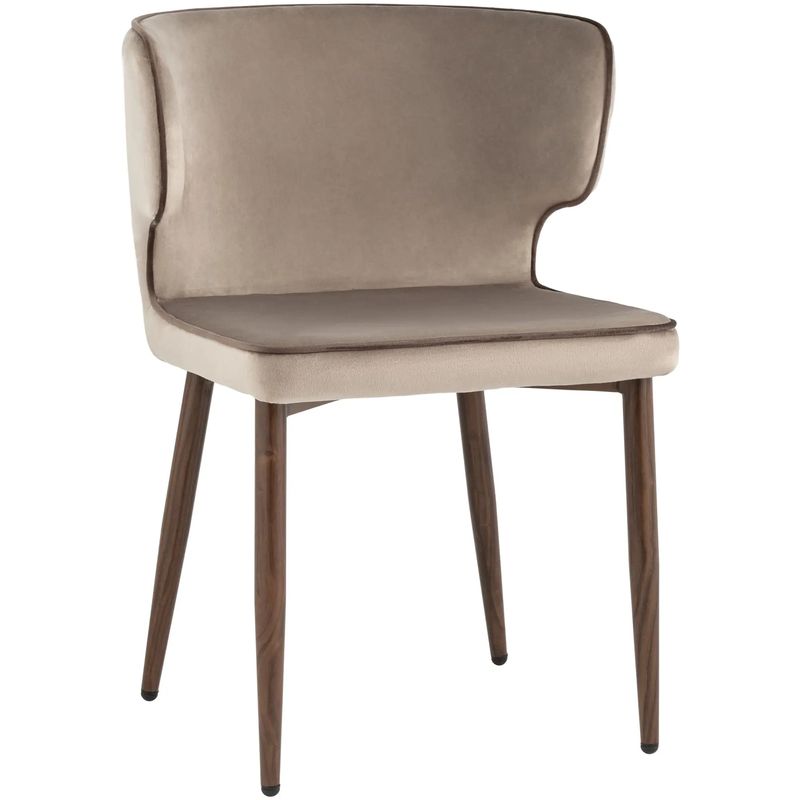 Стул Chair Бежевый Велюр с Коричневым кантом Бежевый Коричневый Стул Chair Бежевый Велюр с Коричневым кантом Бежевый Коричневый в Твери | Loft Concept