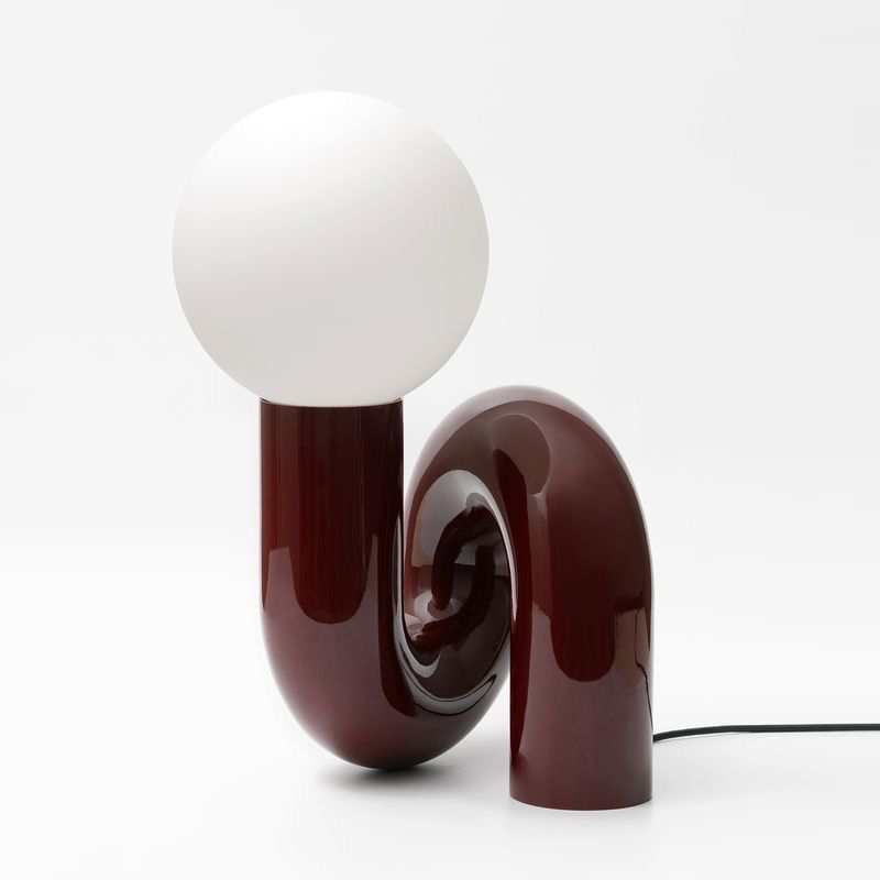 Настольная лампа Maroon Spiral Бургундский красный Белый Настольная лампа Maroon Spiral Бургундский красный Белый в Твери | Loft Concept