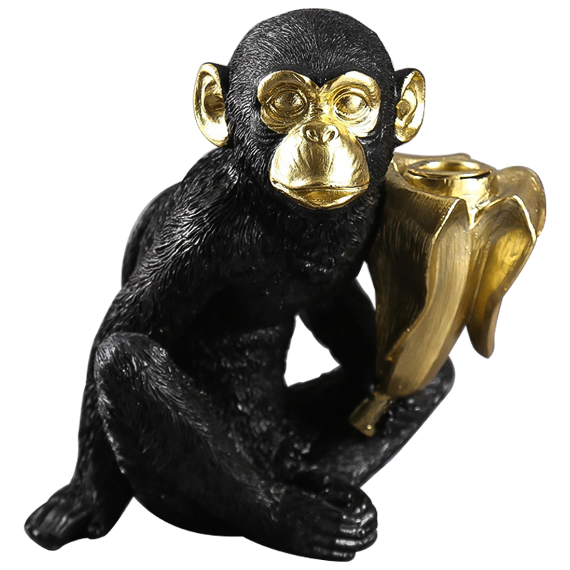 Подсвечник Black Monkey Черный Золотой Подсвечник Black Monkey Черный Золотой в Твери | Loft Concept
