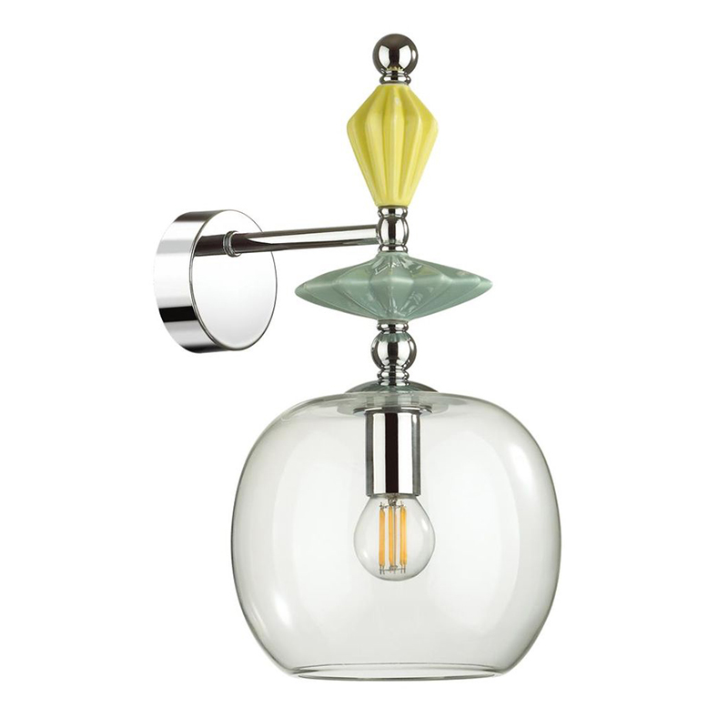 Бра Iris Glas wall lamp A chrome Прозрачное Стекло Прозрачный зеленый Желтый Хром Бра Iris Glas wall lamp A chrome Прозрачное Стекло Прозрачный зеленый Желтый Хром в Твери | Loft Concept
