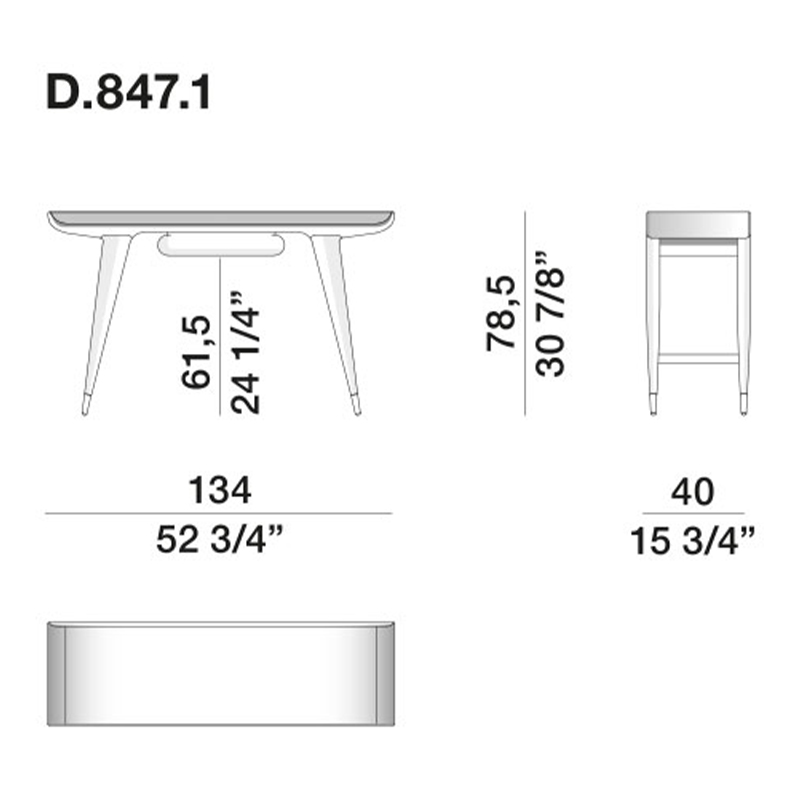 Дизайнерский рабочий стол из массива дерева Gio Ponti D.847.1 Writing Desk Дизайнерский рабочий стол из массива дерева Gio Ponti D.847.1 Writing Desk в Твери