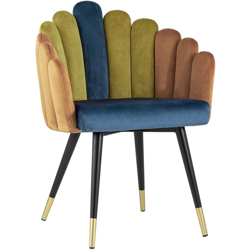 Стул Camellia Chair Синий и Карамельный Велюр Синий Карамель Черный Оливковый Стул Camellia Chair Синий и Карамельный Велюр Синий Карамель Черный Оливковый в Твери | Loft Concept