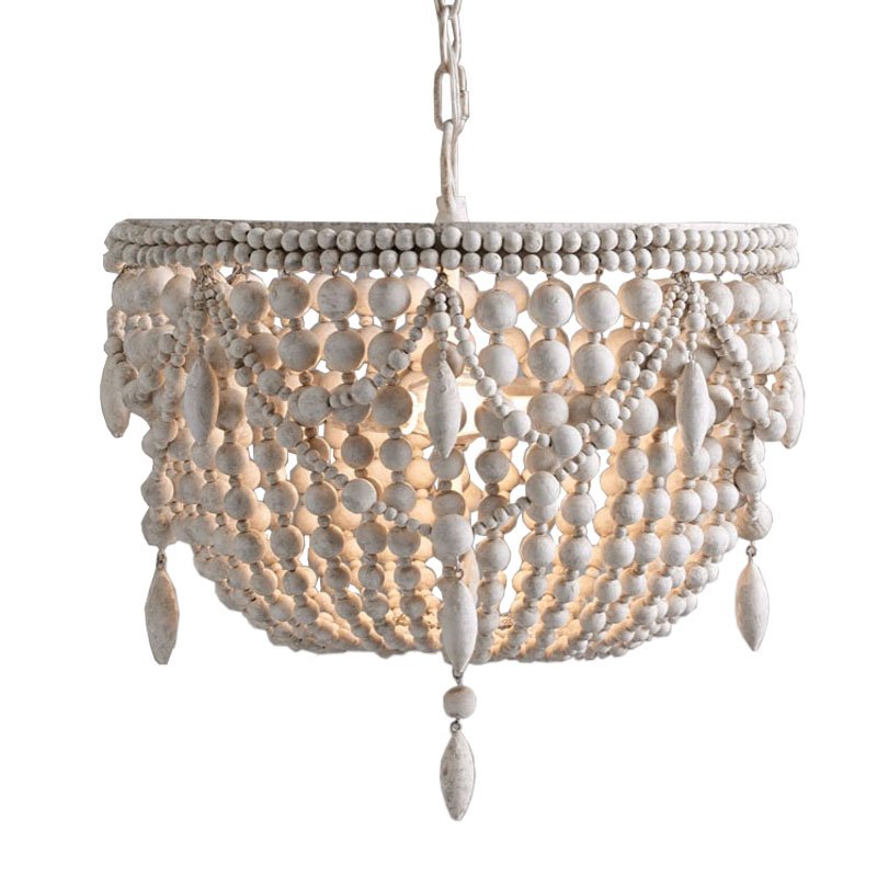 Люстра RH Anselme White Wood Weathered Chandelier Белый Люстра RH Anselme White Wood Weathered Chandelier Белый в Твери | Loft Concept