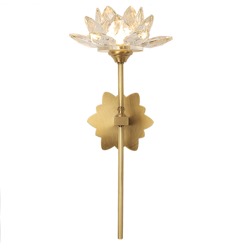 Настенный светильник Хрустальный Цветок Лотоса Lotus flower Wall Clear Glass C Латунь Прозрачное Стекло Настенный светильник Хрустальный Цветок Лотоса Lotus flower Wall Clear Glass C Латунь Прозрачное Стекло в Твери | Loft Concept