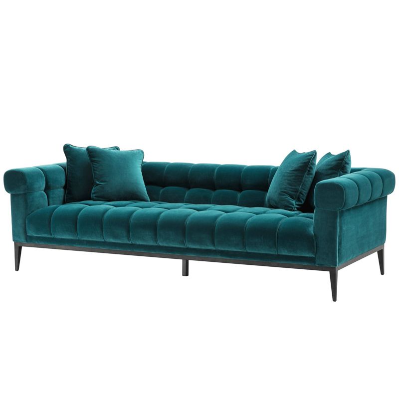 Диван Eichholtz Sofa Aurelio sea green Бирюзовый Черный Диван Eichholtz Sofa Aurelio sea green Бирюзовый Черный в Твери | Loft Concept