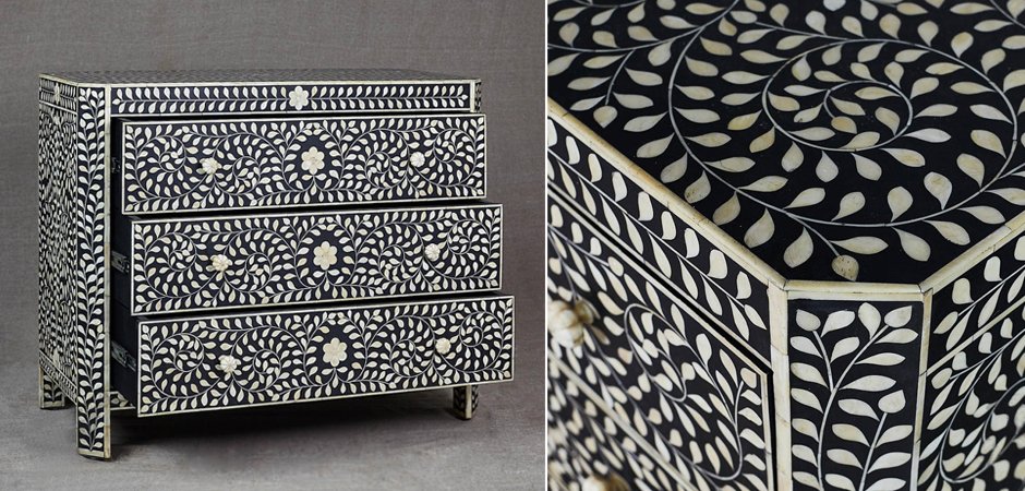 Комод с инкрустацией костью Inlaid Bone Flowers Комод с инкрустацией костью Inlaid Bone Flowers - Loft-Concept в Твери