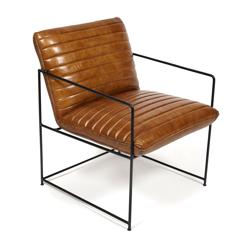 Кресло Industrial Frame buffalo leather armchair Черный Коричневый Кресло Industrial Frame buffalo leather armchair Черный Коричневый в Твери | Loft Concept