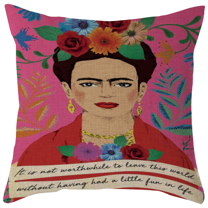 Декоративная подушка Frida Kahlo 16 Розовый Мульти Декоративная подушка Frida Kahlo 16 Розовый Мульти в Твери | Loft Concept