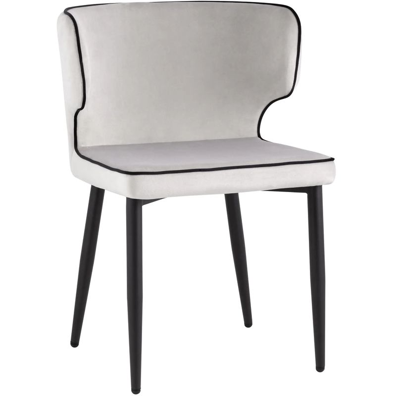 Стул Mateo Chair Молочный Велюр с Черным кантом Молочный Черный Стул Mateo Chair Молочный Велюр с Черным кантом Молочный Черный в Твери | Loft Concept