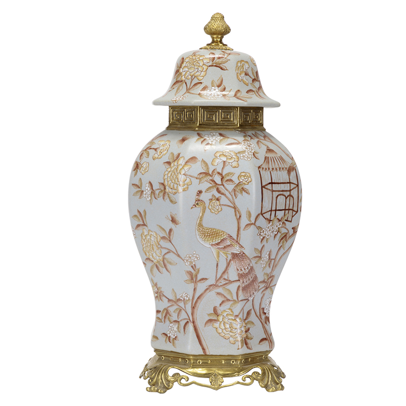 Ваза Golden Peacock Vase Золотой Белый Ваза Golden Peacock Vase Золотой Белый в Твери | Loft Concept