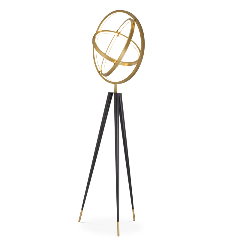 Торшер Eichholtz Floor Lamp Cassini Латунь Античная полированная Черный Торшер Eichholtz Floor Lamp Cassini Латунь Античная полированная Черный в Твери | Loft Concept