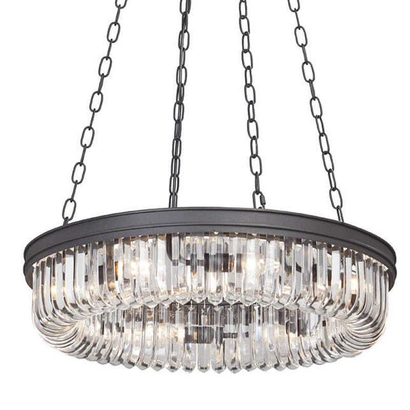 Люстра Retro Frozen Clear Glass Chandelier D 62 Черный Люстра Retro Frozen Clear Glass Chandelier D 62 Черный в Твери | Loft Concept