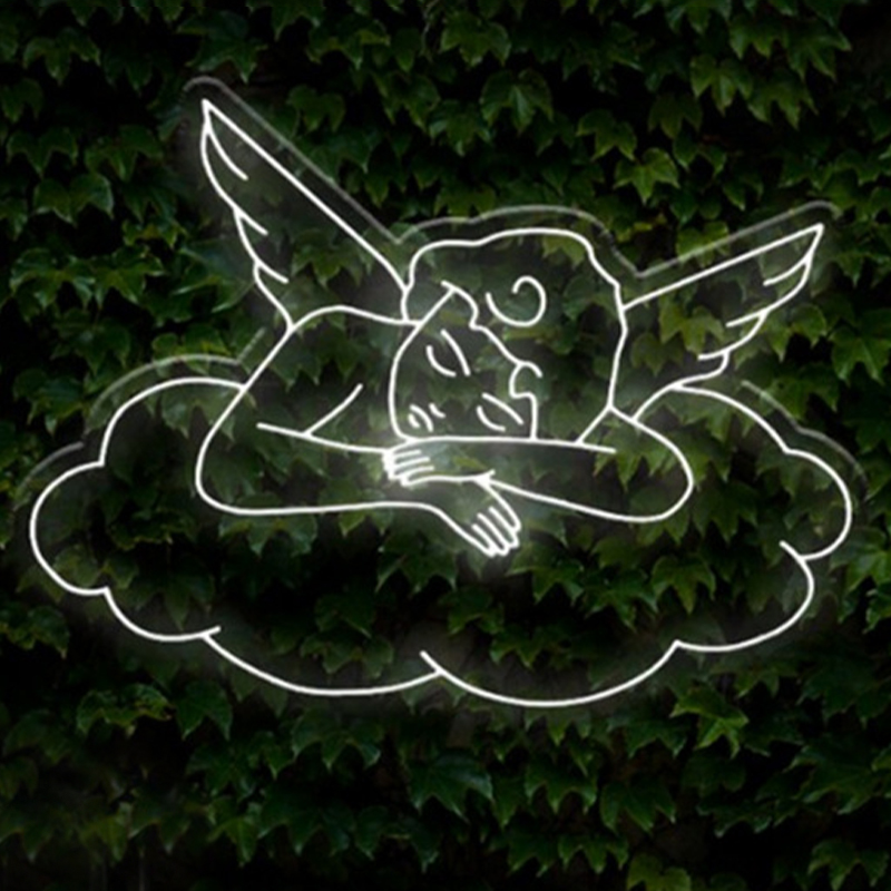 Неоновая настенная лампа Sleeping Angel Neon Wall Lamp Белый Белый Прозрачный Неоновая настенная лампа Sleeping Angel Neon Wall Lamp Белый Белый Прозрачный в Твери | Loft Concept