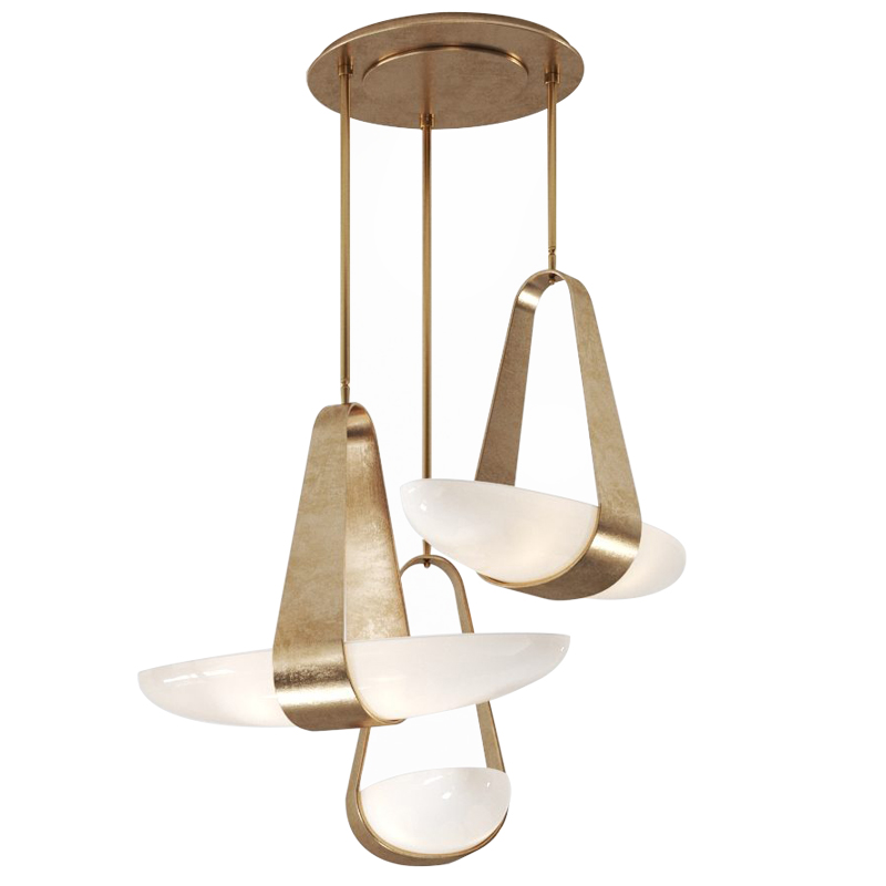 Дизайнерский Cветильник Hilliard Sophia Chandelier 3 плафона Белый Античная Бронза Дизайнерский Cветильник Hilliard Sophia Chandelier 3 плафона Белый Античная Бронза в Твери | Loft Concept