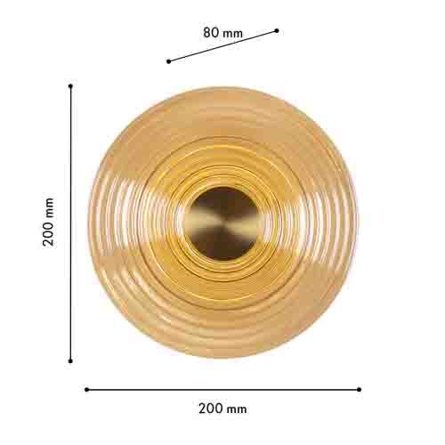 Бра с рельефным круглым плафоном янтарного цвета Savio Glass Disc Light Бра с рельефным круглым плафоном янтарного цвета Savio Glass Disc Light в Твери