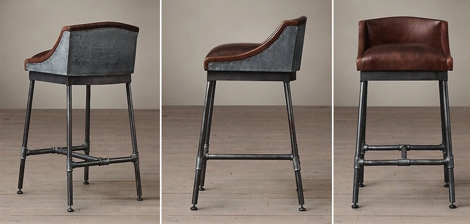 Барный стул Iron Scaffold Bar stool brown Барный стул Iron Scaffold Bar stool brown - Loft-Concept в Твери