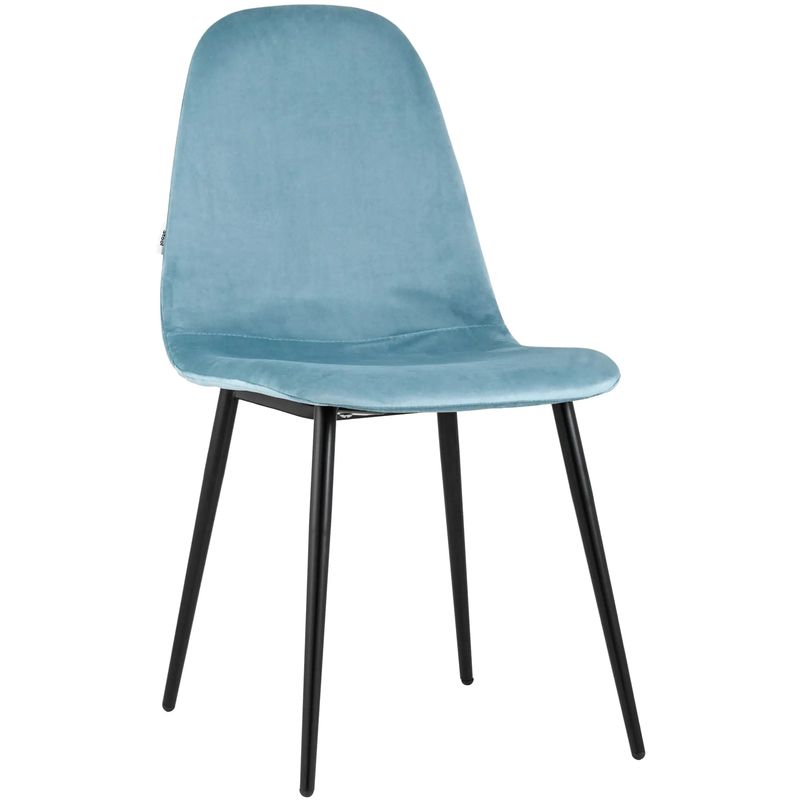 Стул Archie Chair Черные ножки Голубой Велюр Голубой пастельный Черный Стул Archie Chair Черные ножки Голубой Велюр Голубой пастельный Черный в Твери | Loft Concept