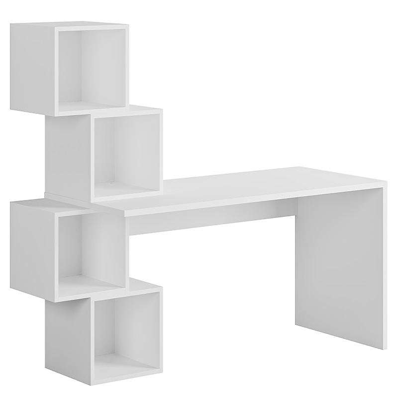 Стол письменный белый с 4-мя открытыми полками BALANCE WHITE Белый Стол письменный белый с 4-мя открытыми полками BALANCE WHITE Белый в Твери | Loft Concept