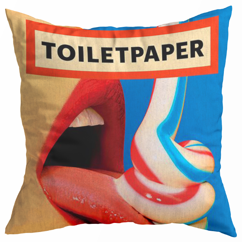Декоративная подушка Seletti Toothpaste Toiletpaper Мульти Синий Красный Декоративная подушка Seletti Toothpaste Toiletpaper Мульти Синий Красный в Твери | Loft Concept