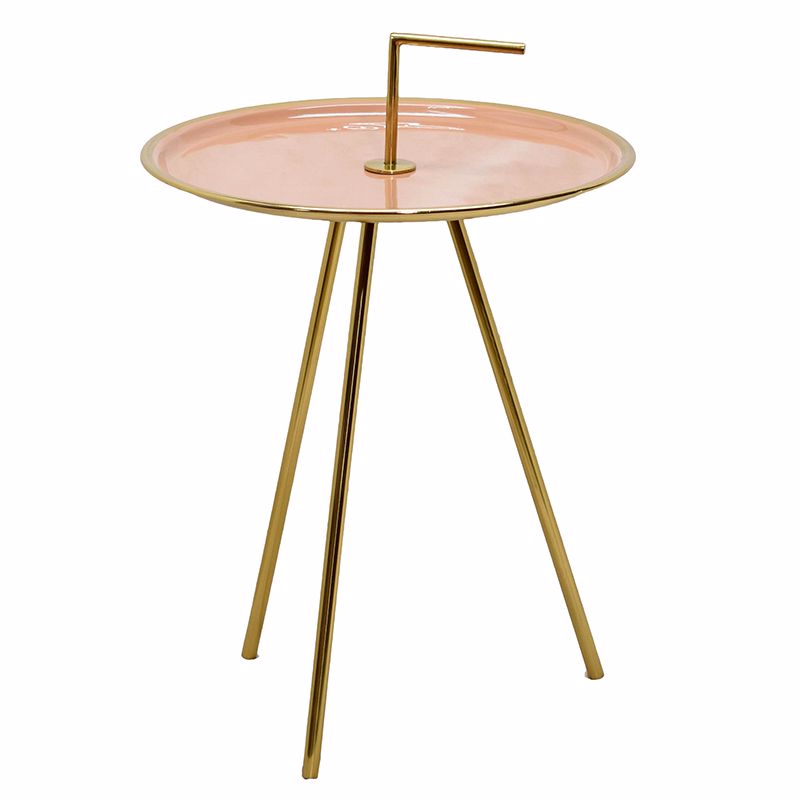 Приставной стол Salute Table Pink Розовый пастельный Глянцевое золото Приставной стол Salute Table Pink Розовый пастельный Глянцевое золото в Твери | Loft Concept