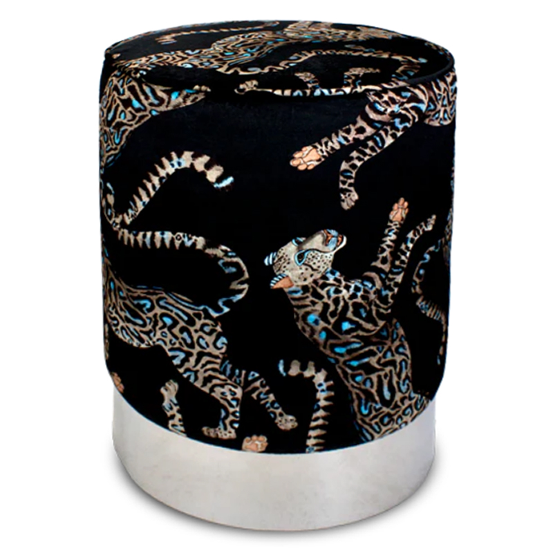 Пуф Леопарды Cheetah Kings Starry Nights Velvet Pouffe Черный Серебряный Пуф Леопарды Cheetah Kings Starry Nights Velvet Pouffe Черный Серебряный в Твери | Loft Concept