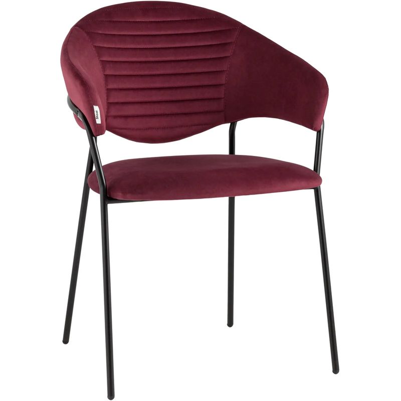 Стул Alexis Chair Малиновый Велюр Бургундский красный Черный Стул Alexis Chair Малиновый Велюр Бургундский красный Черный в Твери | Loft Concept
