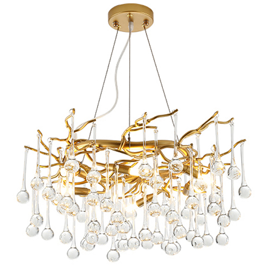 Люстра Droplet Chandelier Золотой Прозрачное Стекло Люстра Droplet Chandelier Золотой Прозрачное Стекло в Твери | Loft Concept