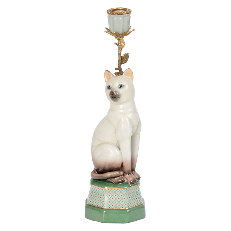 Подсвечник фигурка Кошка Candlestick cat Белый Мульти Подсвечник фигурка Кошка Candlestick cat Белый Мульти в Твери | Loft Concept