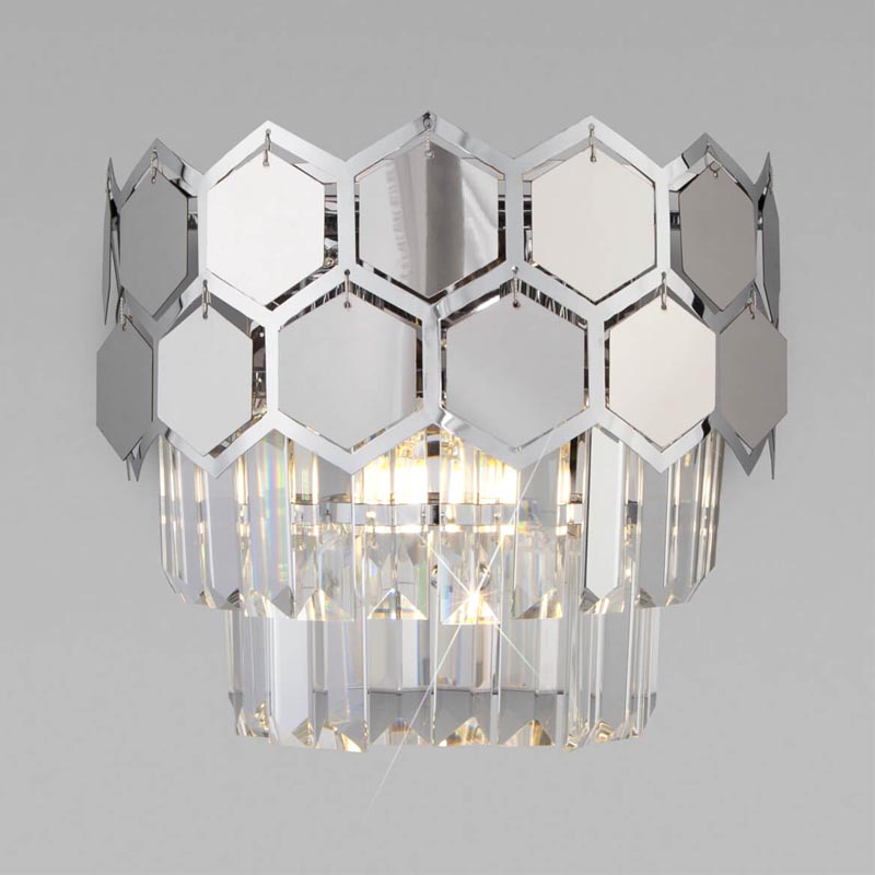 Бра Hanging Hexagon Moira Sconce chrome Прозрачный (Transparent) Хром Бра Hanging Hexagon Moira Sconce chrome Прозрачный (Transparent) Хром в Твери | Loft Concept
