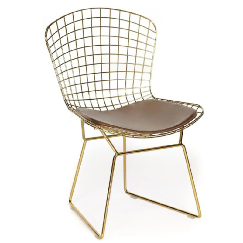 Стул Bertoia Chair Gold Золотой Коричневый Стул Bertoia Chair Gold Золотой Коричневый в Твери | Loft Concept