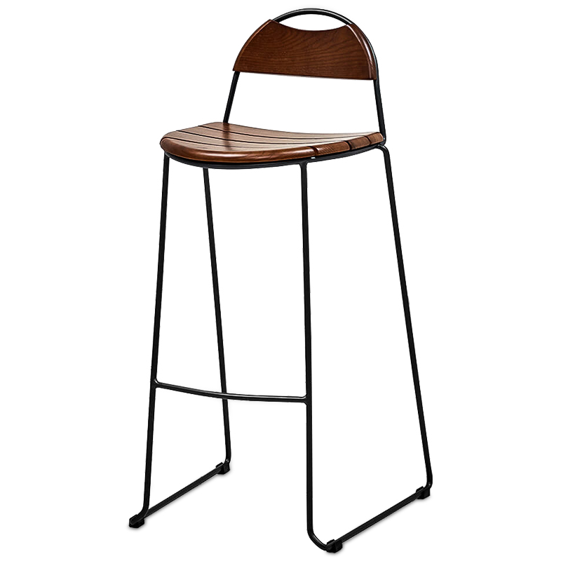 Барный стул Yumann Stool Черный Коричневый в Твери | Loft Concept 