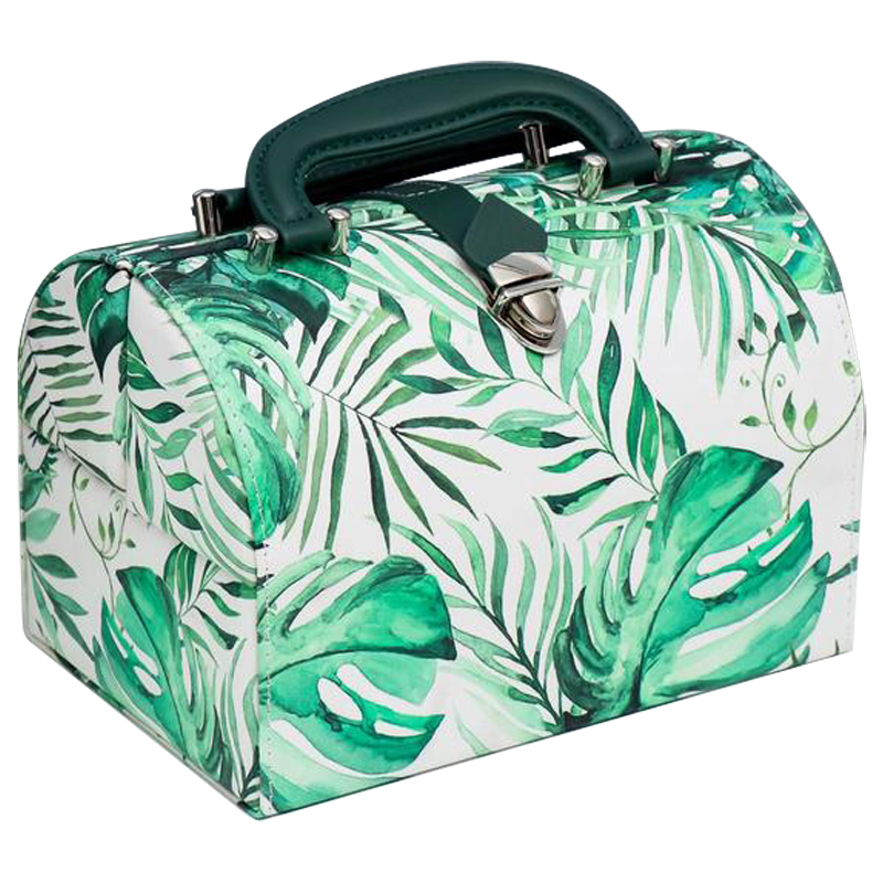 Шкатулка Green Leaves Jewerly Organizer Box Зеленый Белый Шкатулка Green Leaves Jewerly Organizer Box Зеленый Белый в Твери | Loft Concept