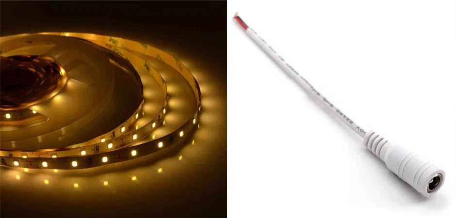 Комплект светодиодная лента 4,8W/m 60LED/m 3528SMD теплый белый с адаптером - Loft-Concept в Твери